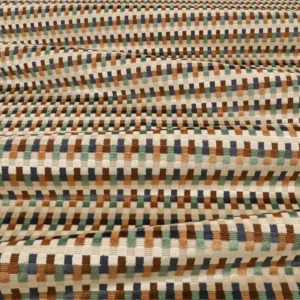 Javi Fabric from Romo Zephi collection - brown striped velvet-chenille