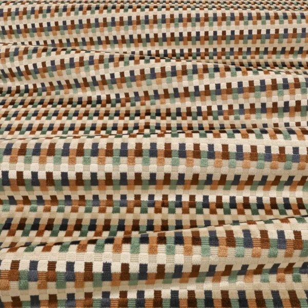 Javi Fabric - Cacao by Javi Fabric from Romo Zephi collection - brown striped velvet-chenille