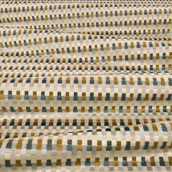 Javi Fabric - Verde by Javi Fabric from Romo Zephi collection - blue striped velvet-chenille