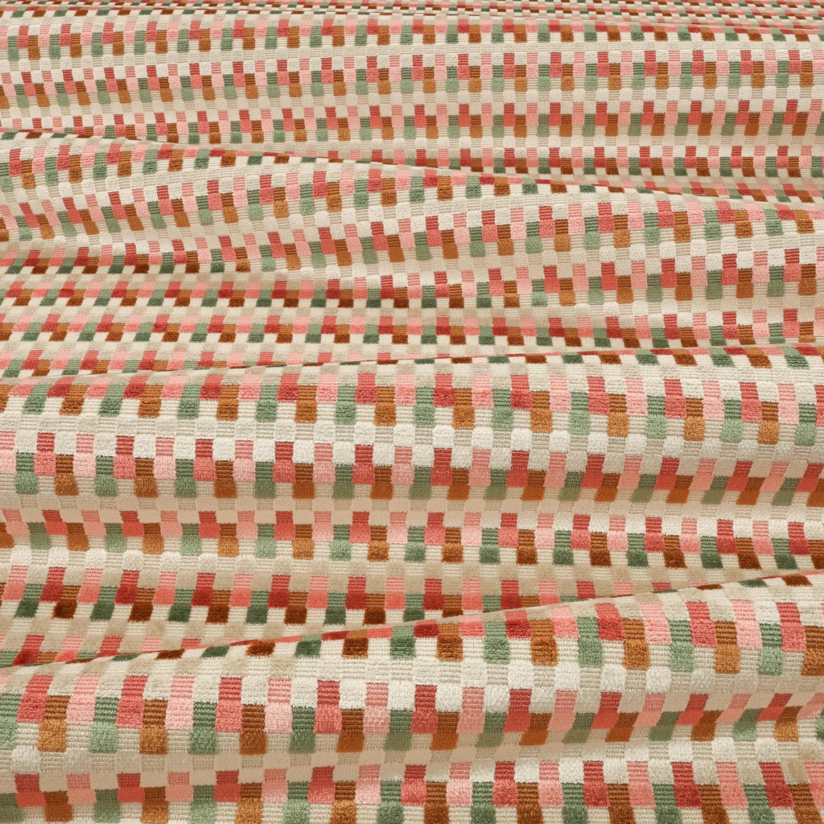 Javi Fabric from Romo Zephi collection - pink striped velvet-chenille