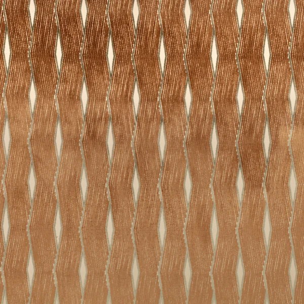 Zephi Fabric - Copper by Zephi Fabric from Romo Zephi collection - brown striped velvet-chenille