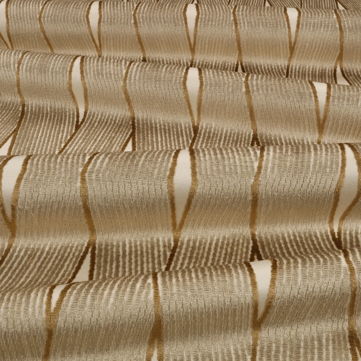 Zephi Fabric - Clay by Zephi Fabric from Romo Zephi collection - brown striped velvet-chenille
