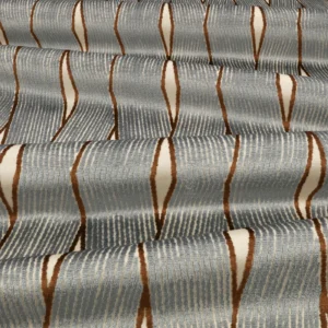 Zephi Fabric from Romo Zephi collection - blue striped velvet-chenille