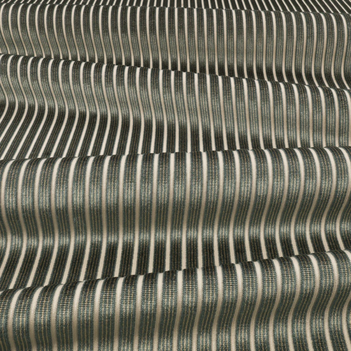 Stria Fabric from Romo Zephi collection - blue striped velvet-chenille