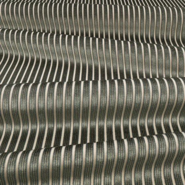 Stria Fabric - Aegean by Stria Fabric from Romo Zephi collection - blue striped velvet-chenille