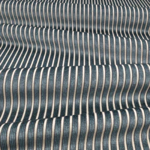 Stria Fabric from Romo Zephi collection - blue striped velvet-chenille