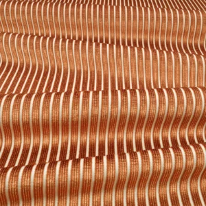 Stria Fabric from Romo Zephi collection - orange striped velvet-chenille
