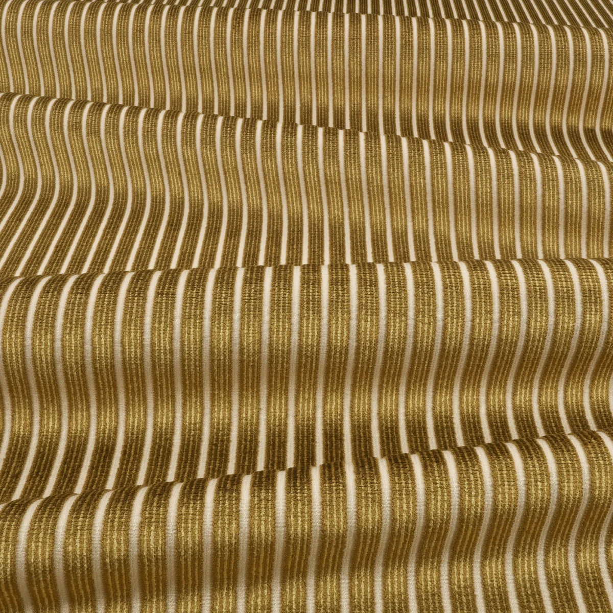 Stria Fabric from Romo Zephi collection - yellow striped velvet-chenille