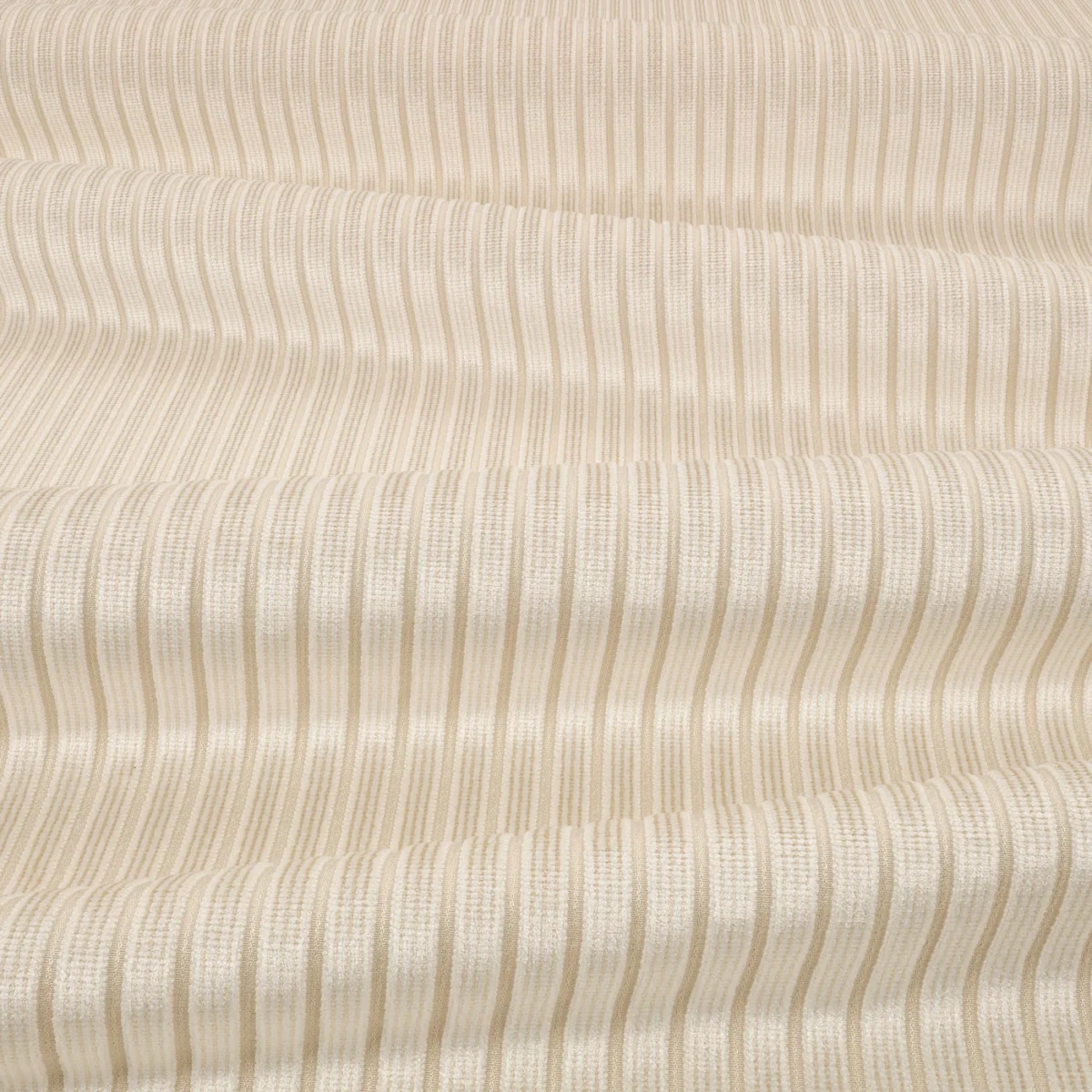 Stria Fabric - Jasmine by Stria Fabric from Romo Zephi collection - neutral striped velvet-chenille
