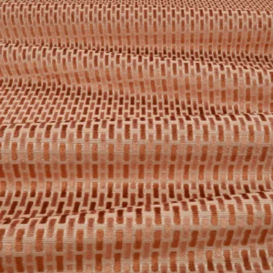 Atiba Fabric from Romo Zephi collection - orange striped velvet-chenille