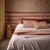 Atiba Fabric from Romo Zephi collection - pink striped velvet-chenille