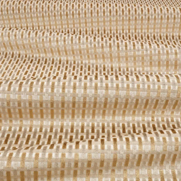 Atiba Fabric from Romo Zephi collection - neutral striped velvet-chenille