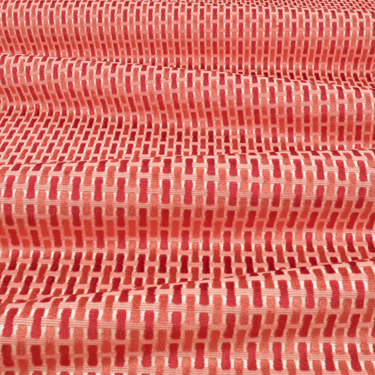 Atiba Fabric - Harissa by Atiba Fabric from Romo Zephi collection - pink striped velvet-chenille