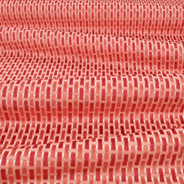 Atiba Fabric - Harissa by Atiba Fabric from Romo Zephi collection - pink striped velvet-chenille