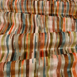 Benito Fabric from Romo Zephi collection - orange striped velvet-chenille