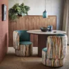 Benito Fabric from Romo Zephi collection - brown striped velvet-chenille