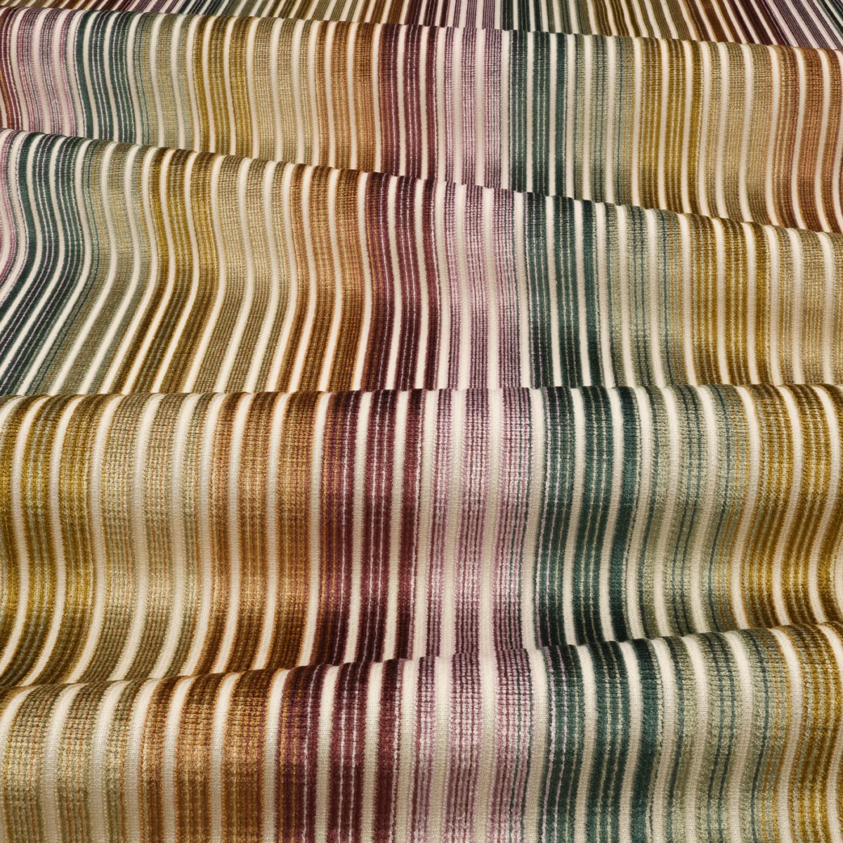 Edu Fabric - Fig by Edu Fabric from Romo Zephi collection - purple striped velvet-chenille