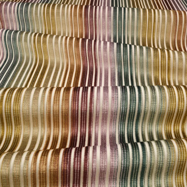Edu Fabric - Fig by Edu Fabric from Romo Zephi collection - purple striped velvet-chenille