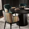 Edu Fabric from Romo Zephi collection - black-grey striped velvet-chenille
