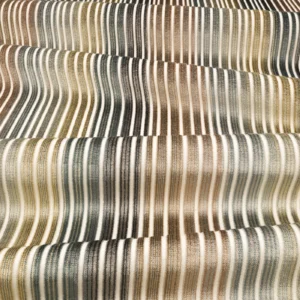 Edu Fabric from Romo Zephi collection - black-grey striped velvet-chenille