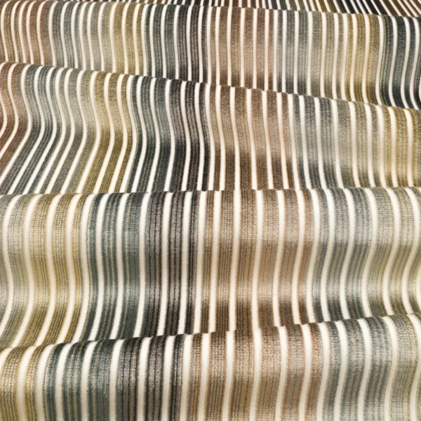 Edu Fabric - Tundra by Edu Fabric from Romo Zephi collection - black-grey striped velvet-chenille
