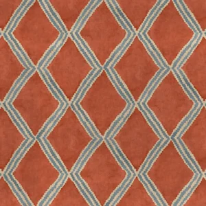 Inca Fabric from Linwood Fabrics Inca collection - orange geometric velvet-chenille