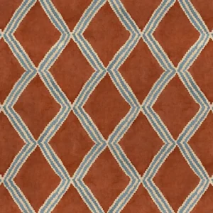Inca Fabric from Linwood Fabrics Inca collection - red geometric velvet-chenille