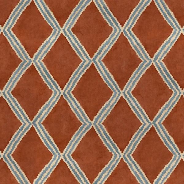 Inca Fabric - Brick by Inca Fabric from Linwood Fabrics Inca collection - red geometric velvet-chenille
