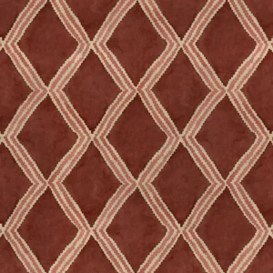 Inca Fabric from Linwood Fabrics Inca collection - red geometric velvet-chenille