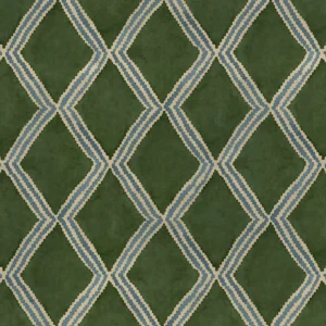 Inca Fabric from Linwood Fabrics Inca collection - green geometric velvet-chenille