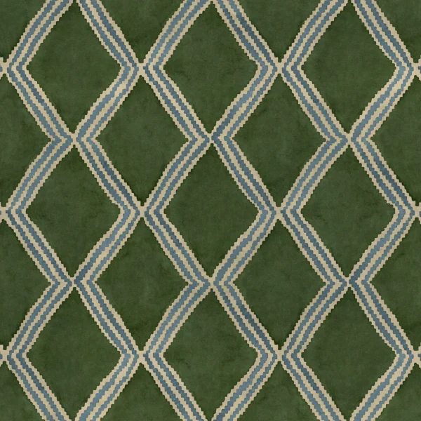 Inca Fabric - Fraser Fir by Inca Fabric from Linwood Fabrics Inca collection - green geometric velvet-chenille