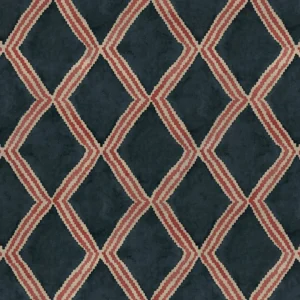 Inca Fabric from Linwood Fabrics Inca collection - blue geometric velvet-chenille