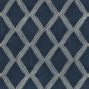 Inca Fabric from Linwood Fabrics Inca collection - blue geometric velvet-chenille