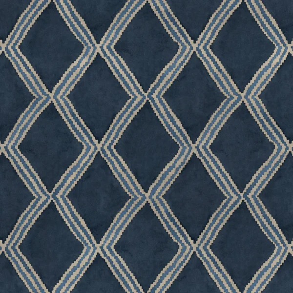 Inca Fabric - Indigo by Inca Fabric from Linwood Fabrics Inca collection - blue geometric velvet-chenille