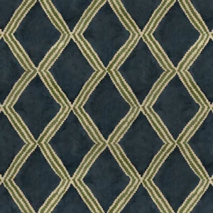 Inca Fabric from Linwood Fabrics Inca collection - blue geometric velvet-chenille