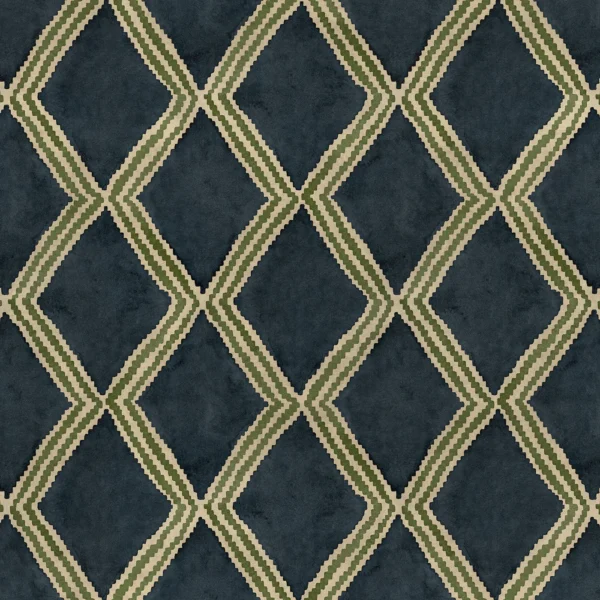 Inca Fabric - Seabed by Inca Fabric from Linwood Fabrics Inca collection - blue geometric velvet-chenille