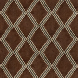 Inca Fabric from Linwood Fabrics Inca collection - brown geometric velvet-chenille