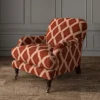 Inca Fabric from Linwood Fabrics Inca collection - red geometric velvet-chenille