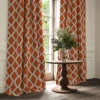 Inca Fabric from Linwood Fabrics Inca collection - red geometric velvet-chenille