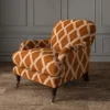 Inca Fabric from Linwood Fabrics Inca collection - orange geometric velvet-chenille