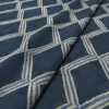 Inca Fabric from Linwood Fabrics Inca collection - blue geometric velvet-chenille