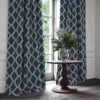 Inca Fabric from Linwood Fabrics Inca collection - blue geometric velvet-chenille
