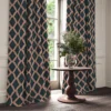 Inca Fabric from Linwood Fabrics Inca collection - blue geometric velvet-chenille
