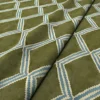 Inca Fabric from Linwood Fabrics Inca collection - green geometric velvet-chenille