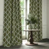Inca Fabric from Linwood Fabrics Inca collection - green geometric velvet-chenille