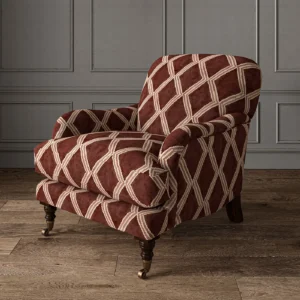 Inca Fabric from Linwood Fabrics Inca collection - brown geometric velvet-chenille