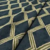 Inca Fabric from Linwood Fabrics Inca collection - blue geometric velvet-chenille