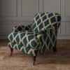 Inca Fabric from Linwood Fabrics Inca collection - blue geometric velvet-chenille