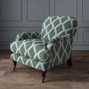 Inca Fabric from Linwood Fabrics Inca collection - blue geometric velvet-chenille