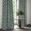 Inca Fabric from Linwood Fabrics Inca collection - blue geometric velvet-chenille